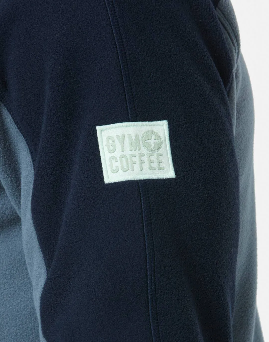 Gym Coffee Half Zip Polar Fleece (Unisex) - Stone Blue