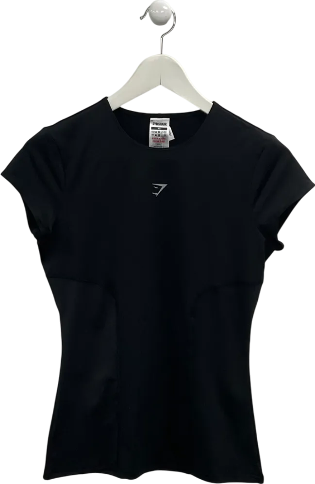 gymshark Black Running T Shirt - Slim Fit UK XS