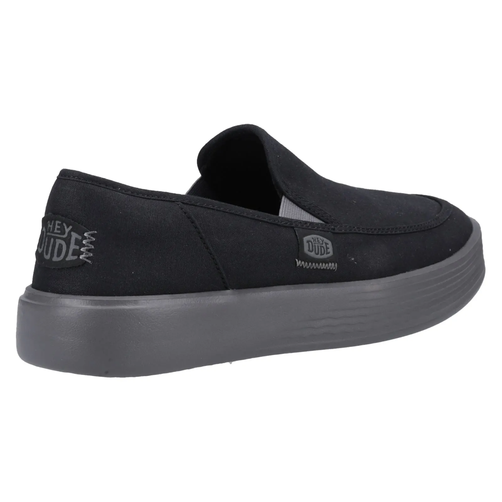 HEYDUDE Sunapee Canvas 100% Cotton Men's Black/Charcoal Loafers