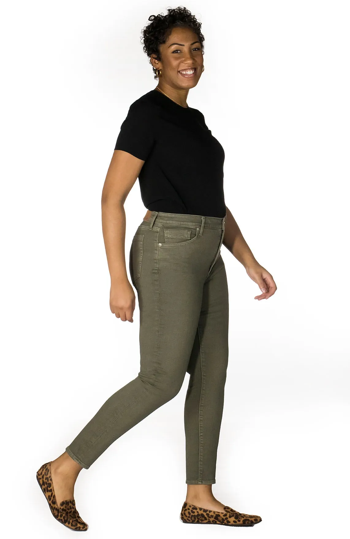 High-Rise Skinny - Soft Olive