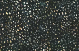 Hoffman Fabrics Blacklight Wildlife Animal Tracks Batik Fabric S2350-537-Blacklight