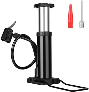 Home Brilliant Mini Bike Pump, Portable Bicycle Tire Pump Fits Presta and Schrader Valve Aluminum Alloy Barrel Gas Needle Bike Floor Pump for Basketballs, Footballs, Racing Bike, Mountain Bike