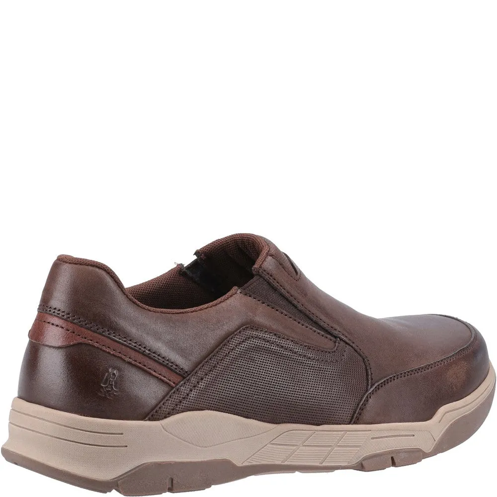 Hush Puppies Fletcher Men's Casual Leather Slip On Shoe Coffee