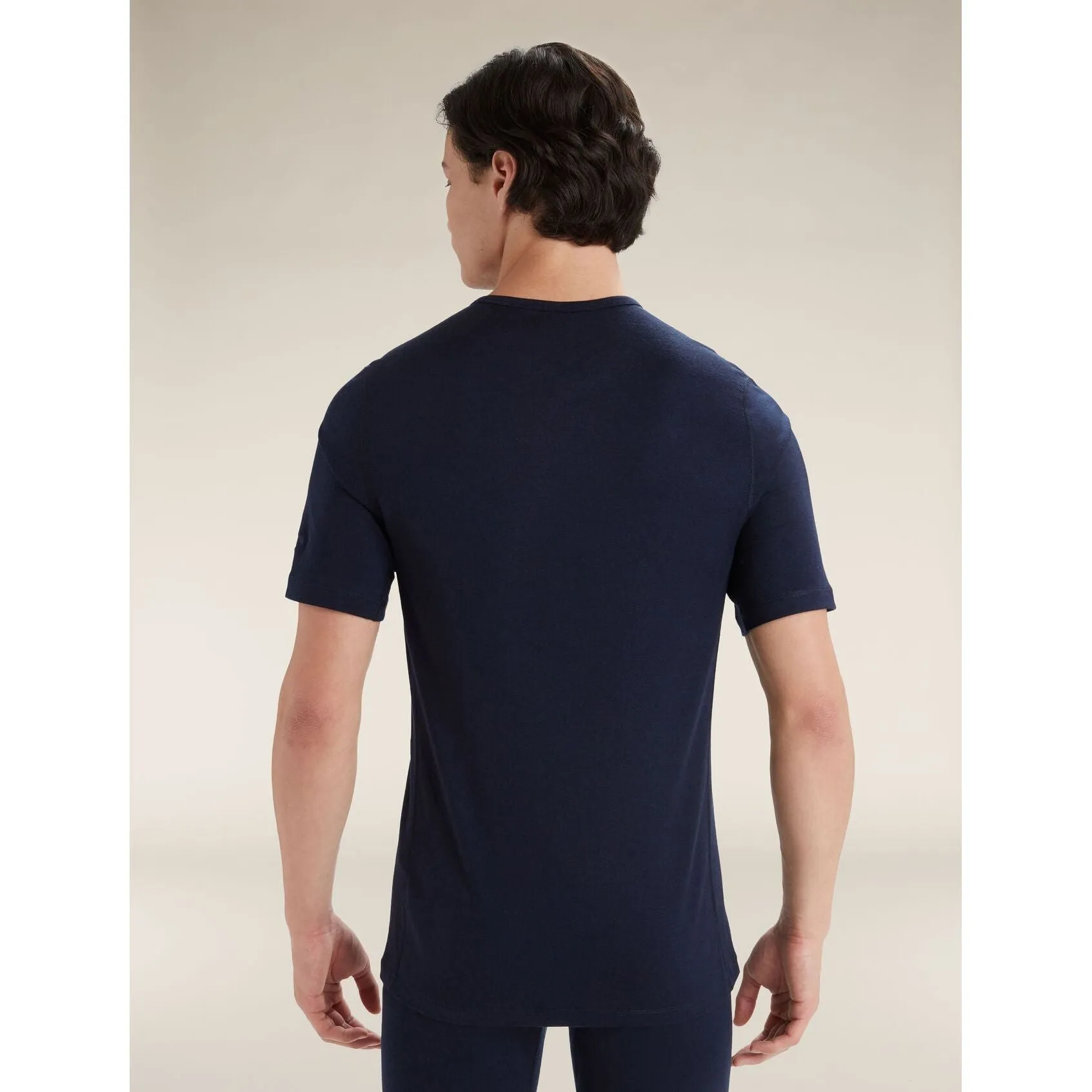 Icebreaker Men's Merino 200 Oasis Short Sleeve Crewe Thermal Top - Midnight Navy