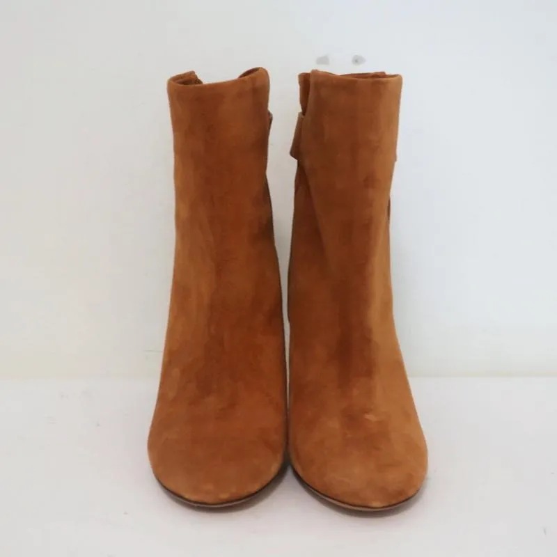 Isabel Marant Ankle Boots Lystal Cognac Suede Size 37 High Heel NEW
