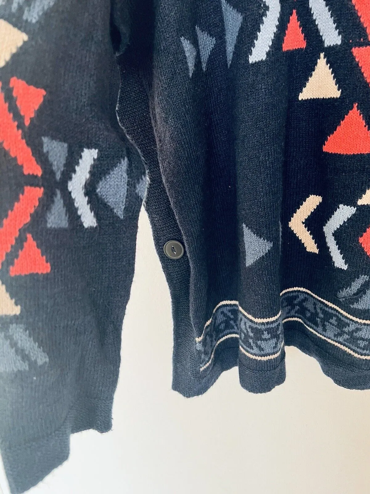 J. JILL Aztec Turtleneck  Sweater Sz S Doleman Sleeve Tunic Botton Boho Western