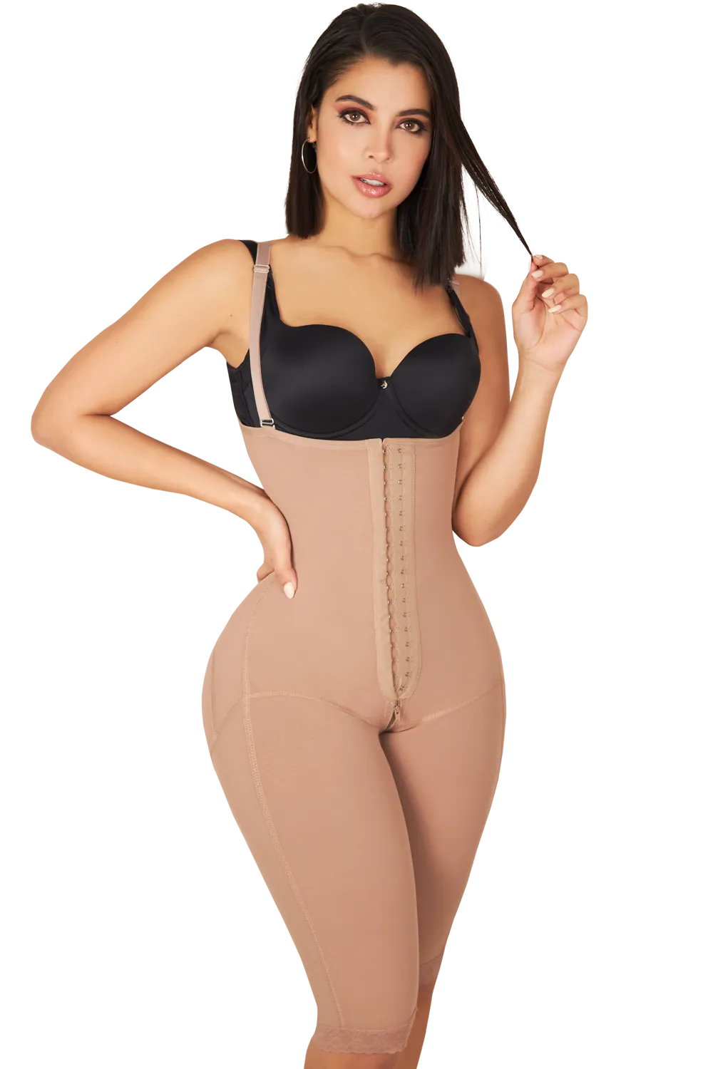 JACKIE LONDON 3011 - Long Body Shaper With Covered Back And Perineal Zipper