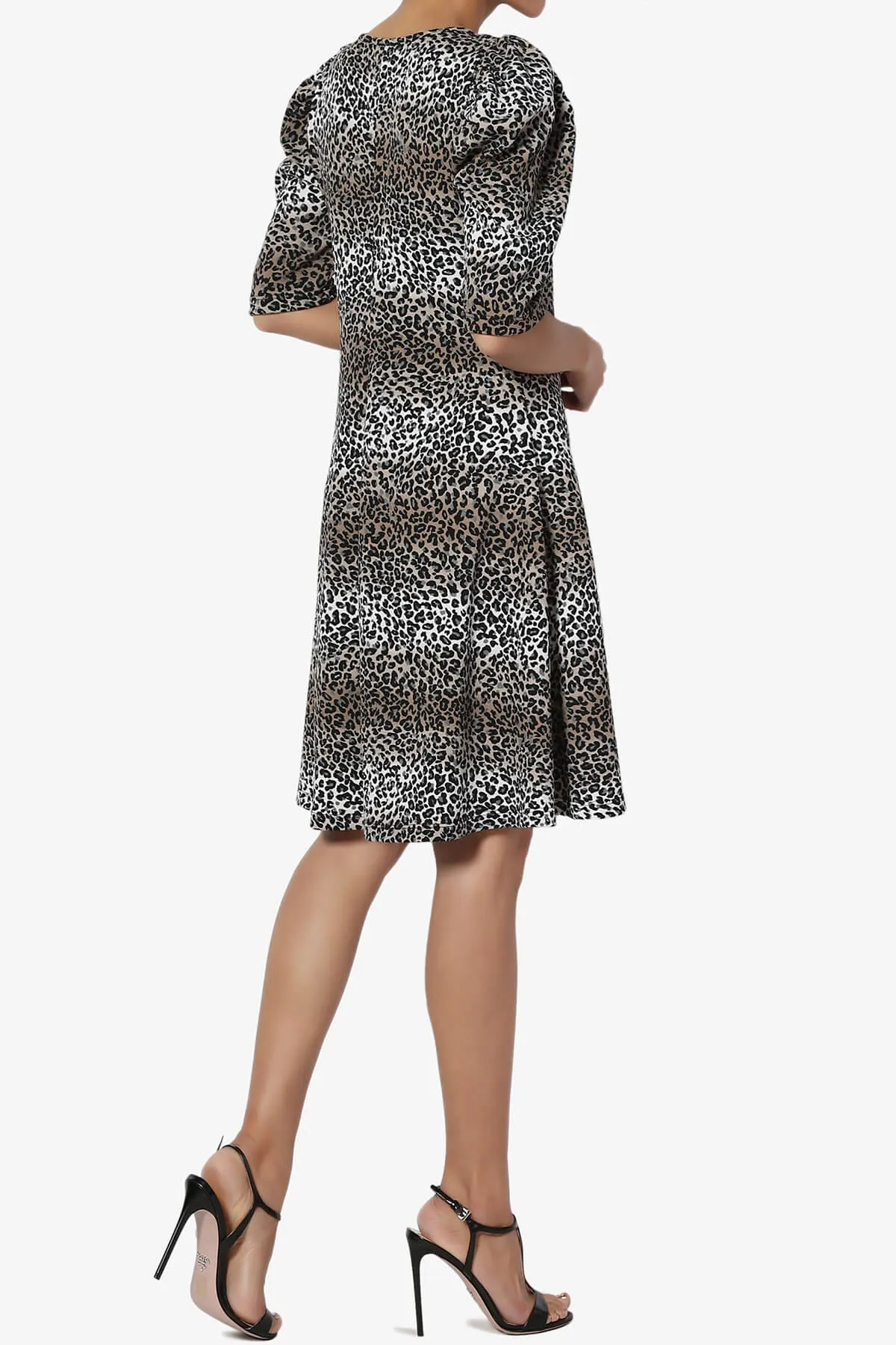 Johnny Puff Sleeve Animal Print Dress