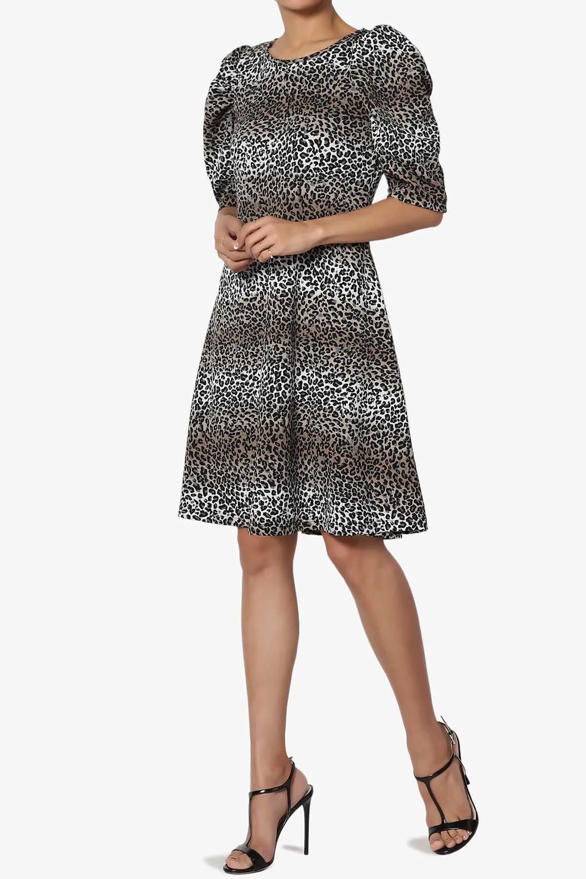 Johnny Puff Sleeve Animal Print Dress