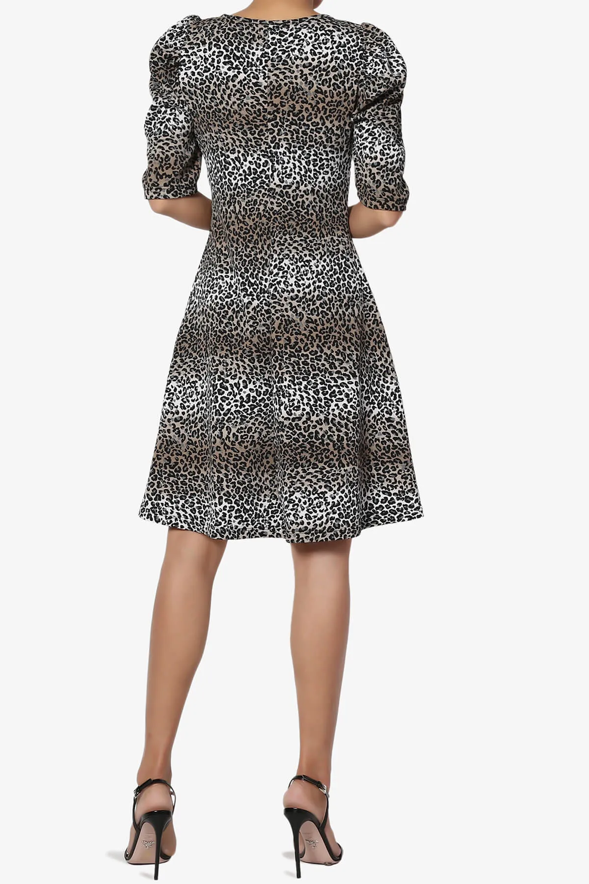 Johnny Puff Sleeve Animal Print Dress