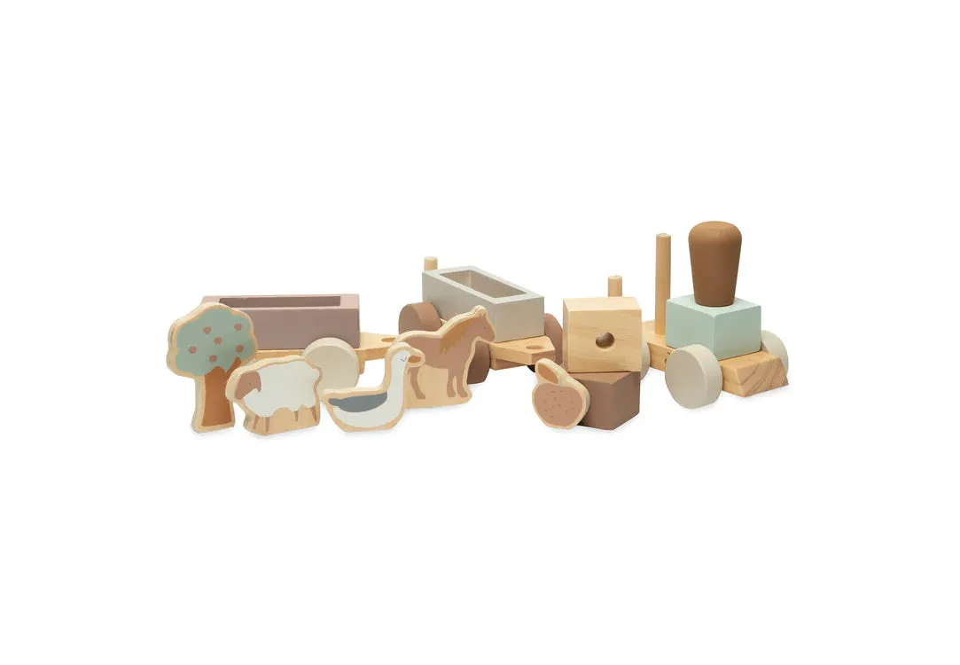 Jollein Wooden Toy Train 45x12cm - Farm