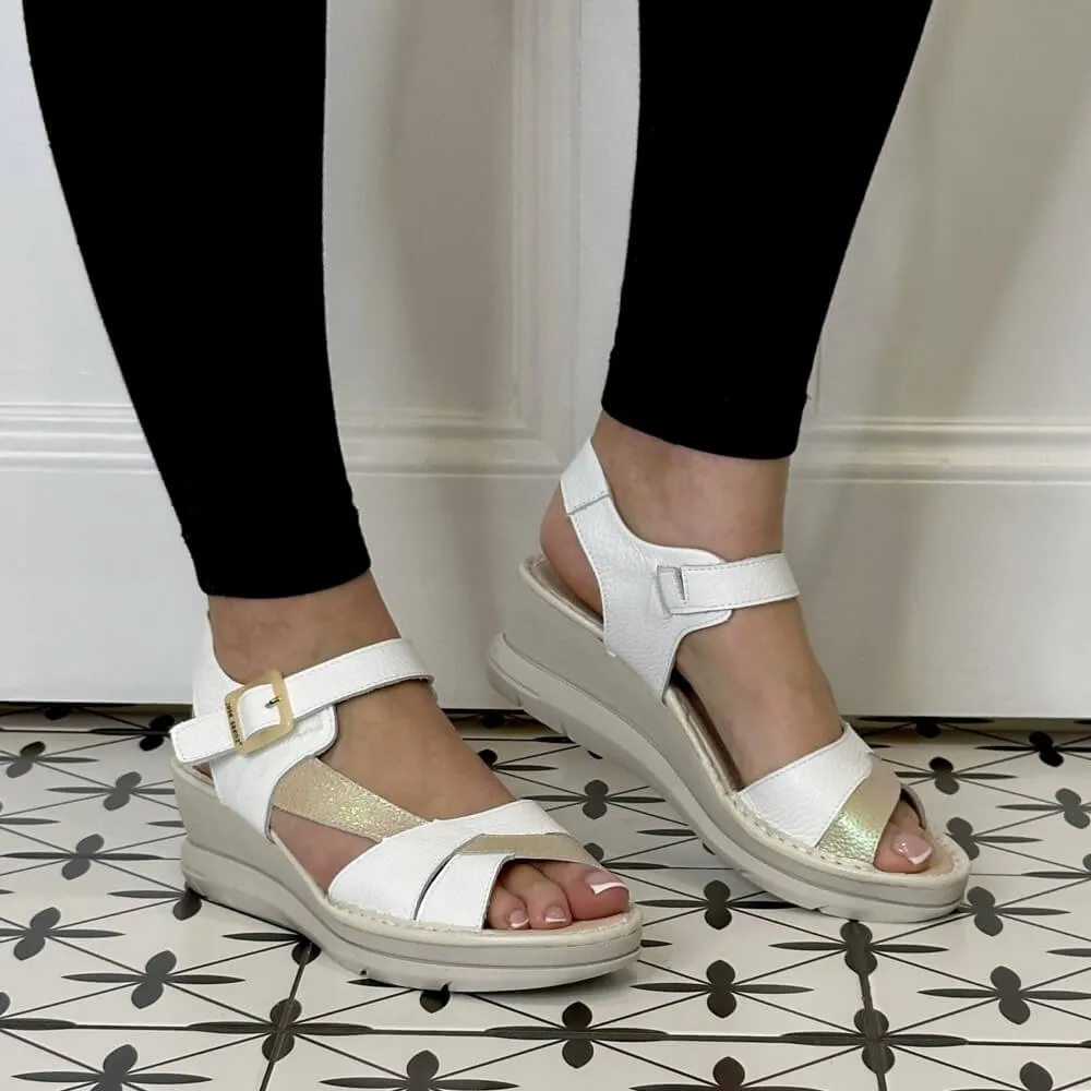 Jose Saenz Wedge Sandal 4217-I -White Beige