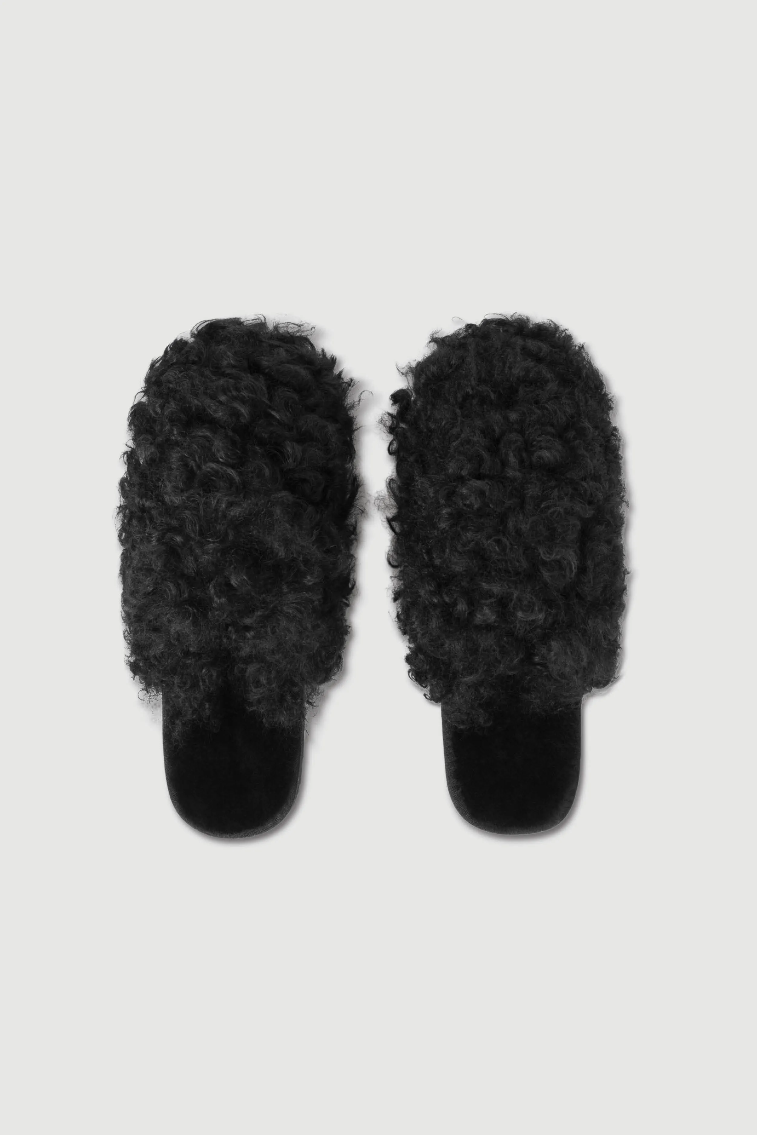 Lounge slippers - Shearling - Black