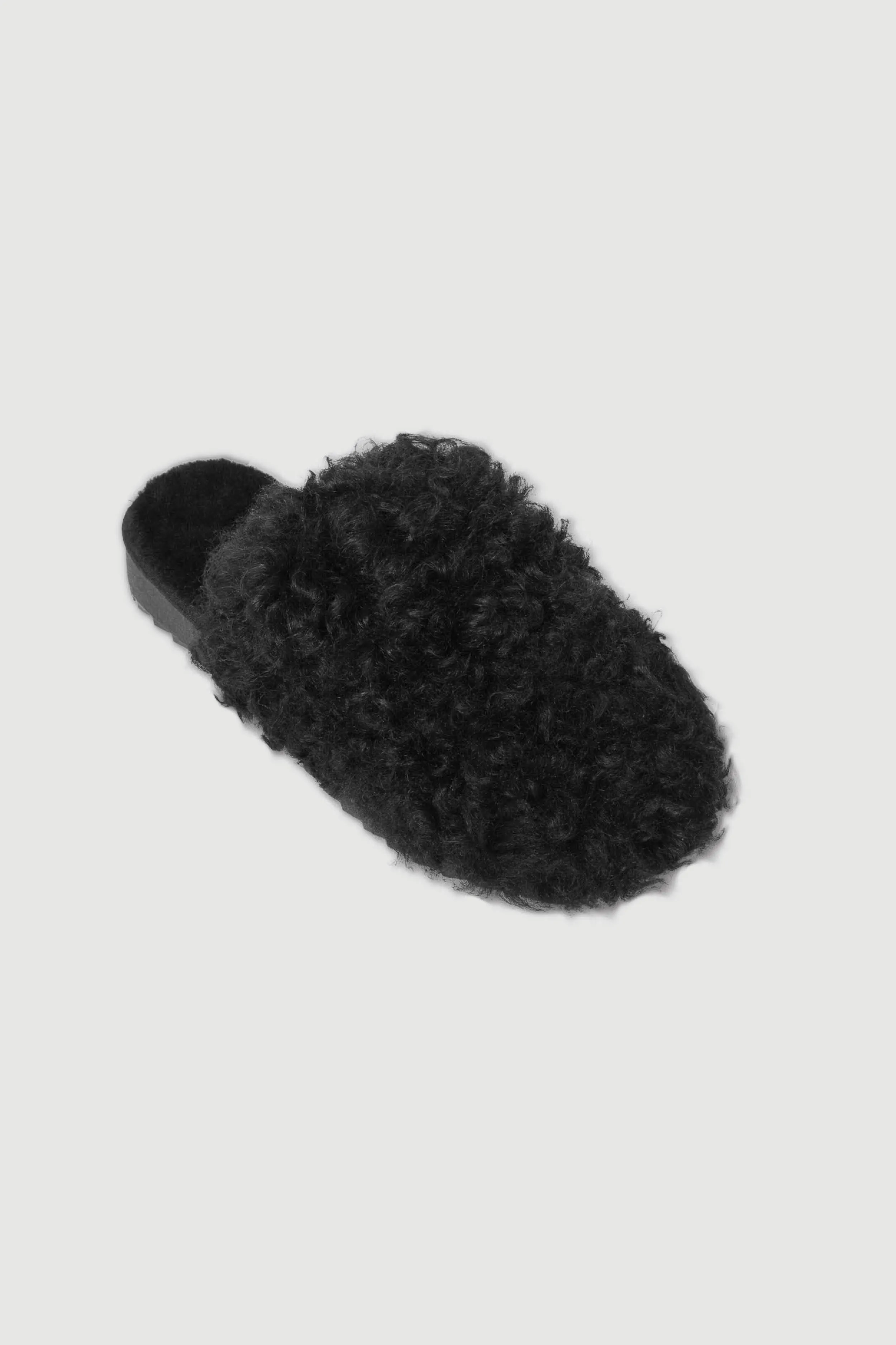 Lounge slippers - Shearling - Black
