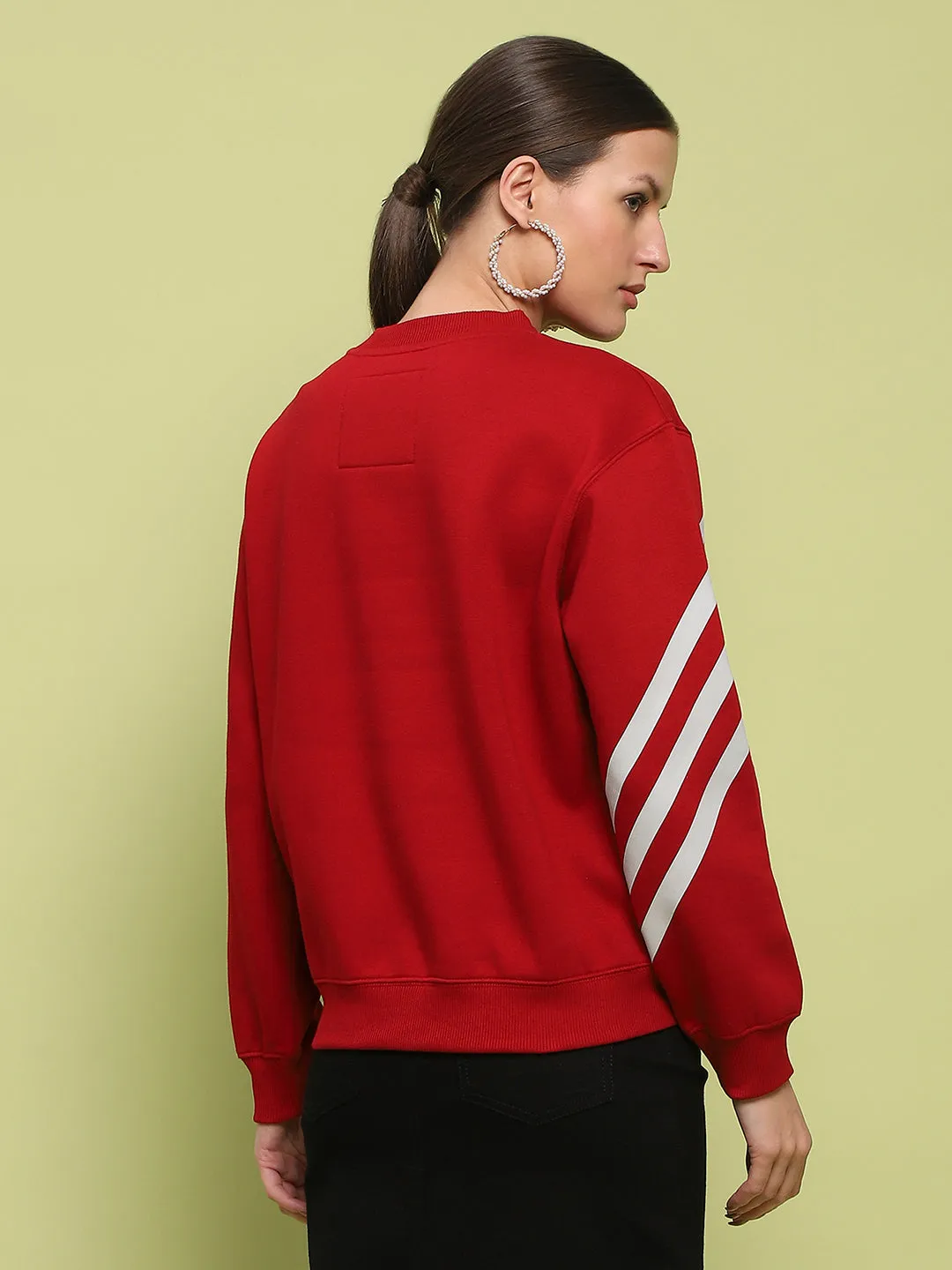 Madame Graphic Print Cotton Blend Red Sweatshirt