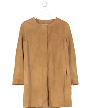 Max Mara Brown Suede Effect Light Jacket UK 8