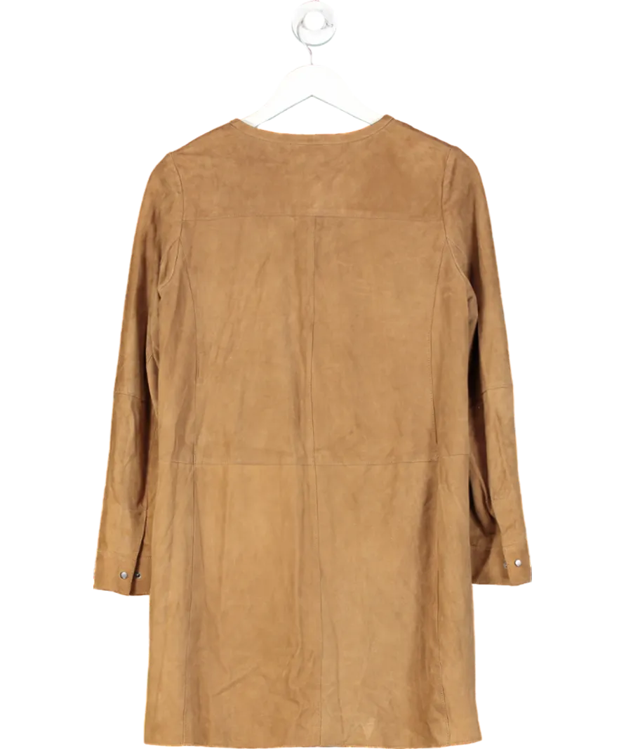 Max Mara Brown Suede Effect Light Jacket UK 8