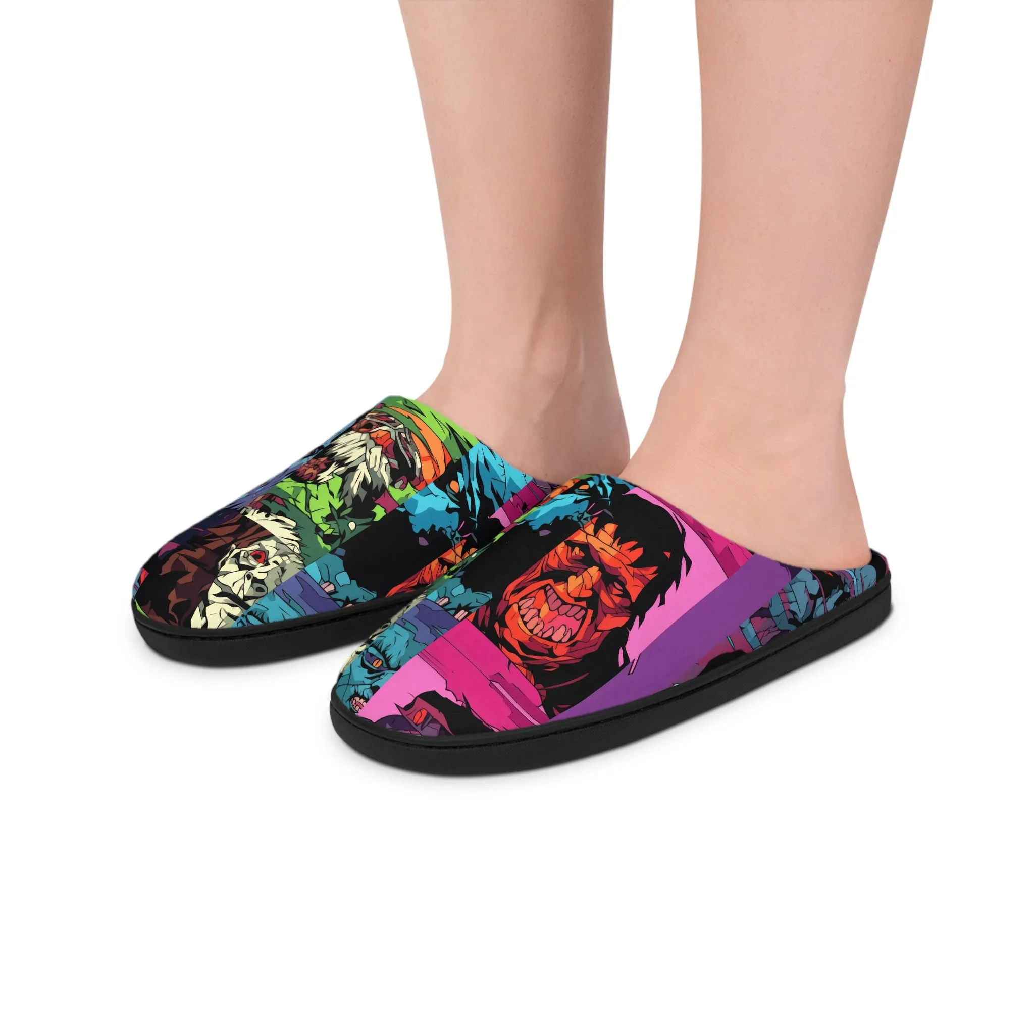Men's Indoor Slippers - Spooky Monsters Anime Beta