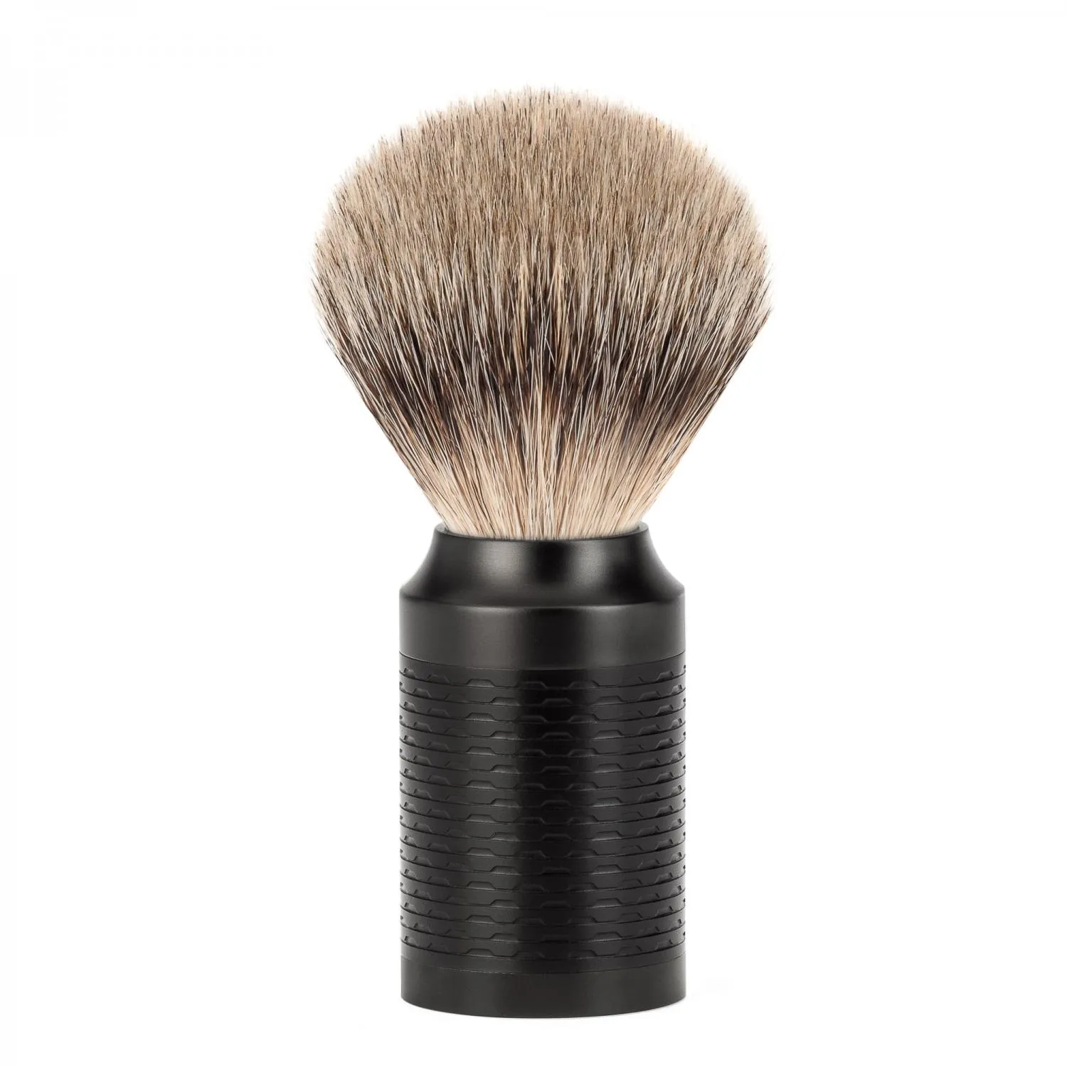 MÜHLE ROCCA 3 Pc. Shaving Set, Silvertip Badger / Safety Razor, Black Stainless Steel
