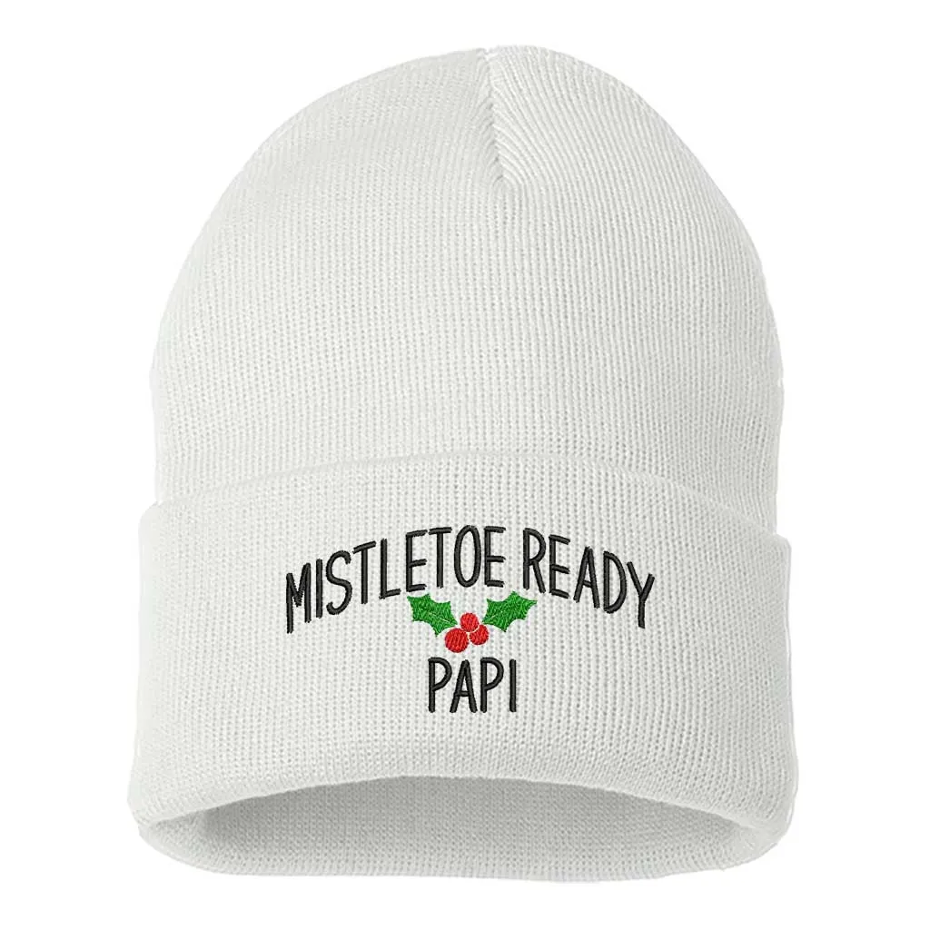 Mistletoe Ready Papi Beanie | Fun Spanglish Holiday Hat for Flirty Festive Style