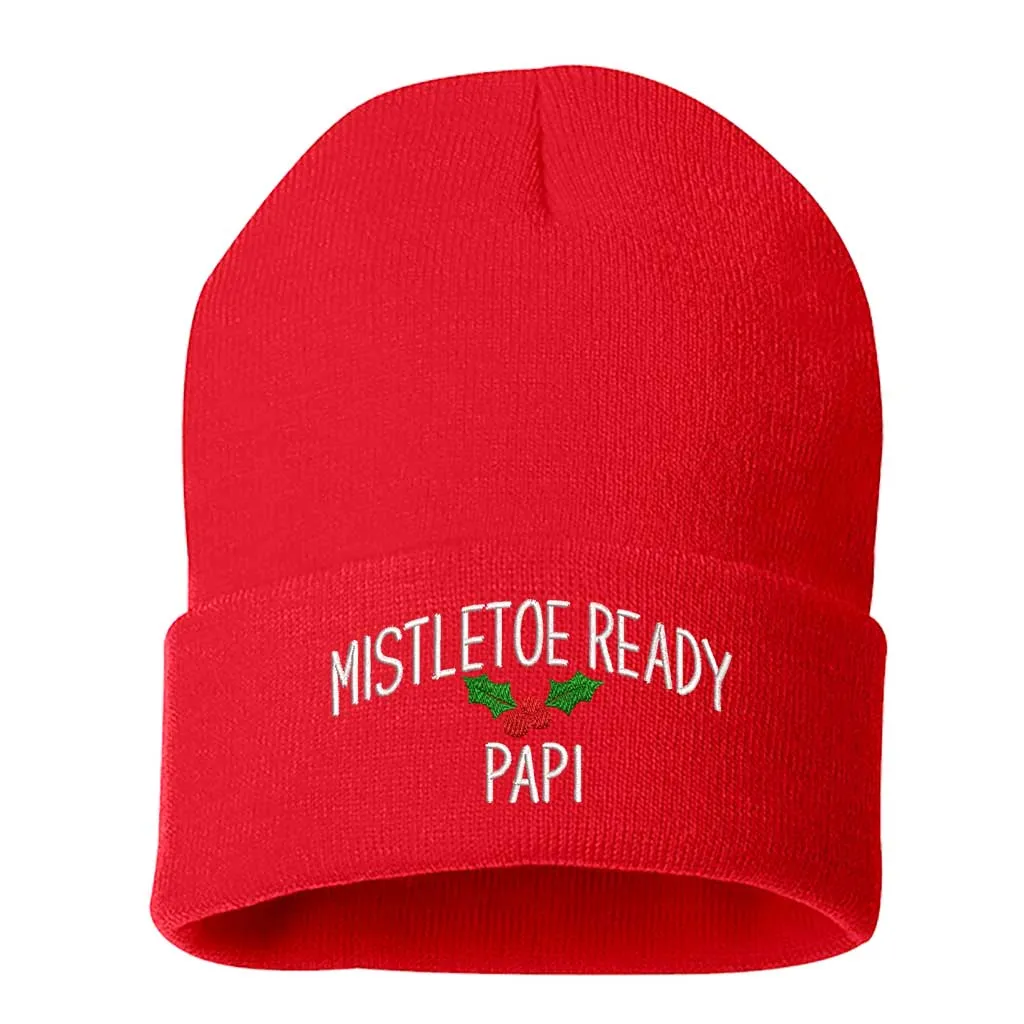 Mistletoe Ready Papi Beanie | Fun Spanglish Holiday Hat for Flirty Festive Style