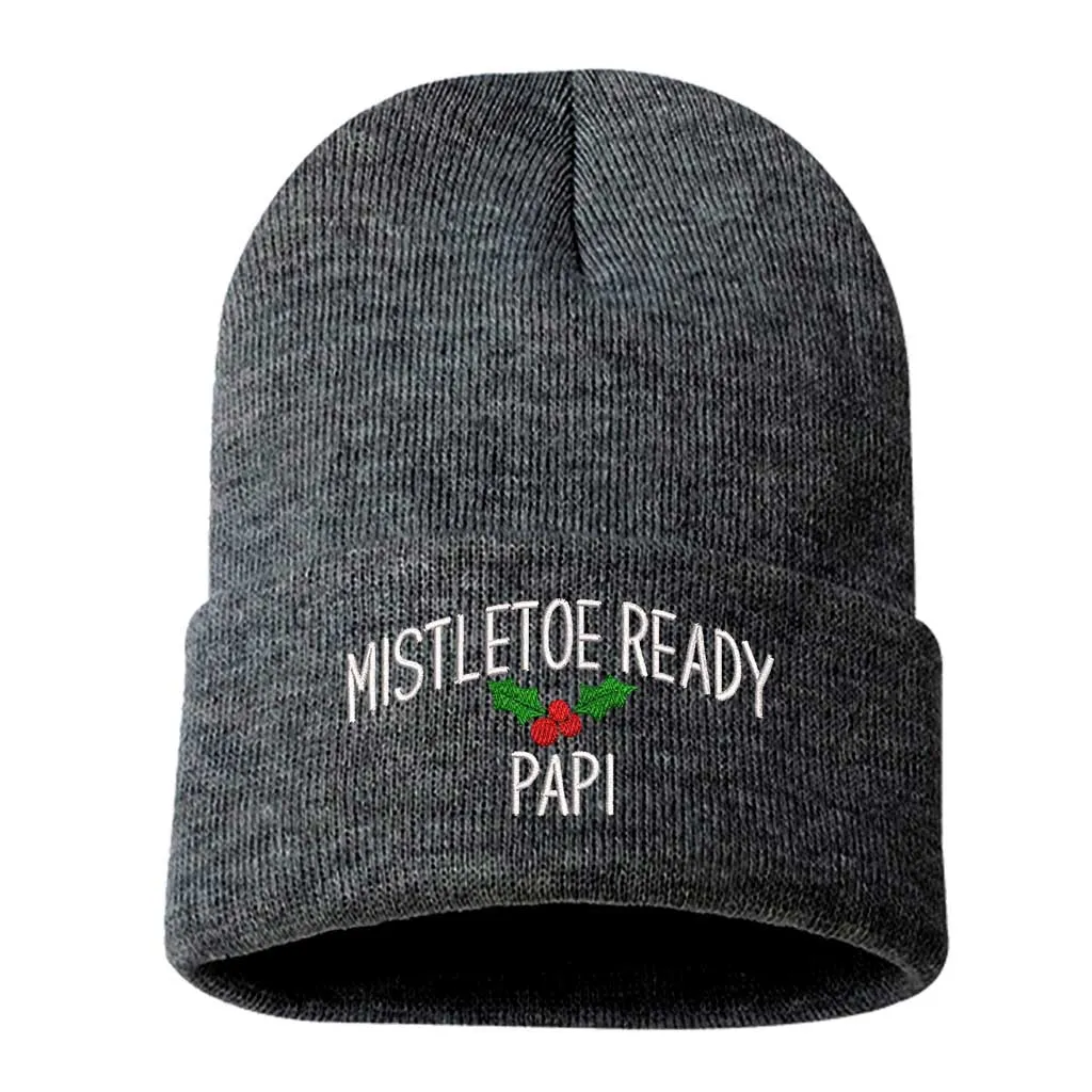 Mistletoe Ready Papi Beanie | Fun Spanglish Holiday Hat for Flirty Festive Style