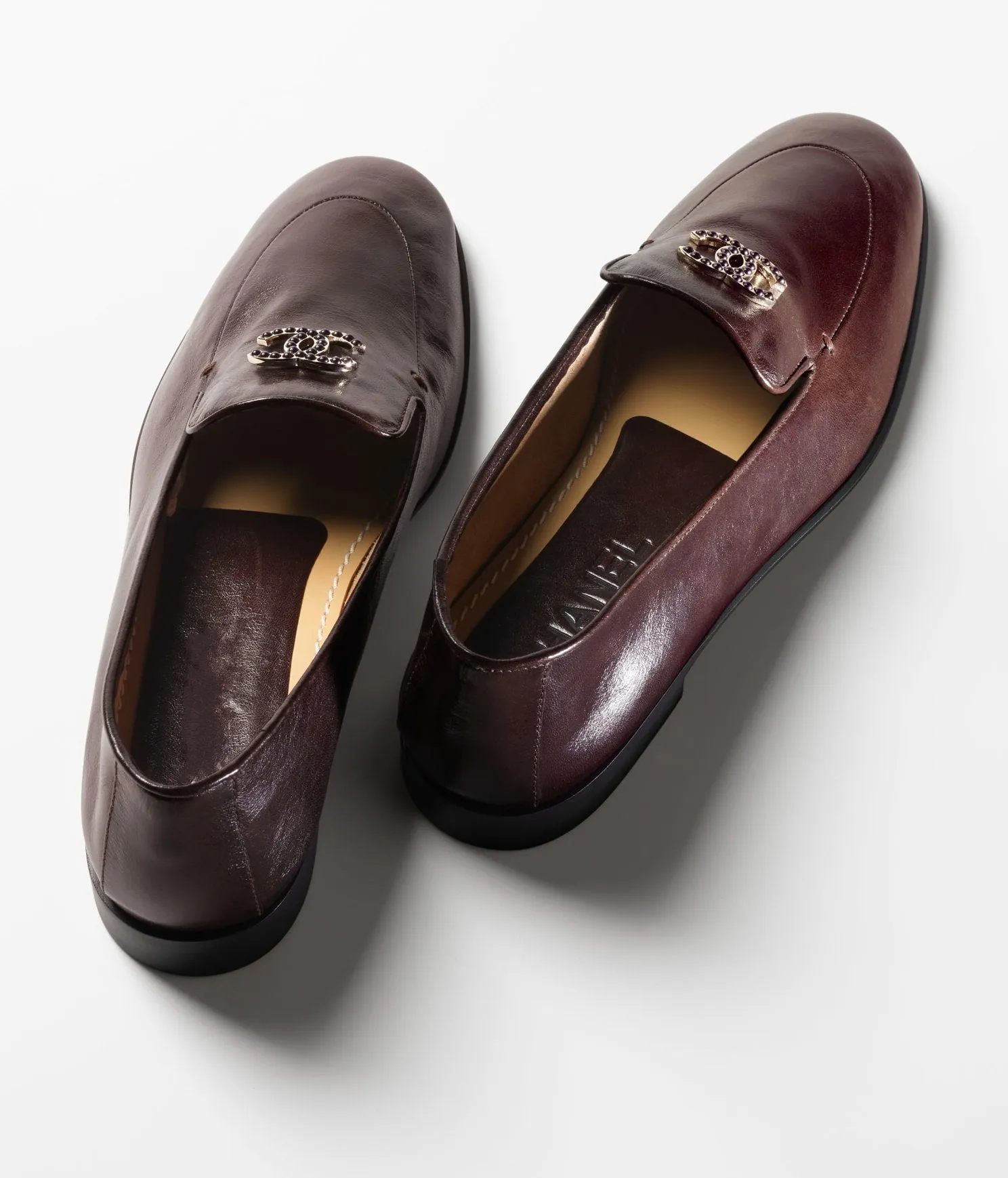 moccasins dark brown shiny calfskin