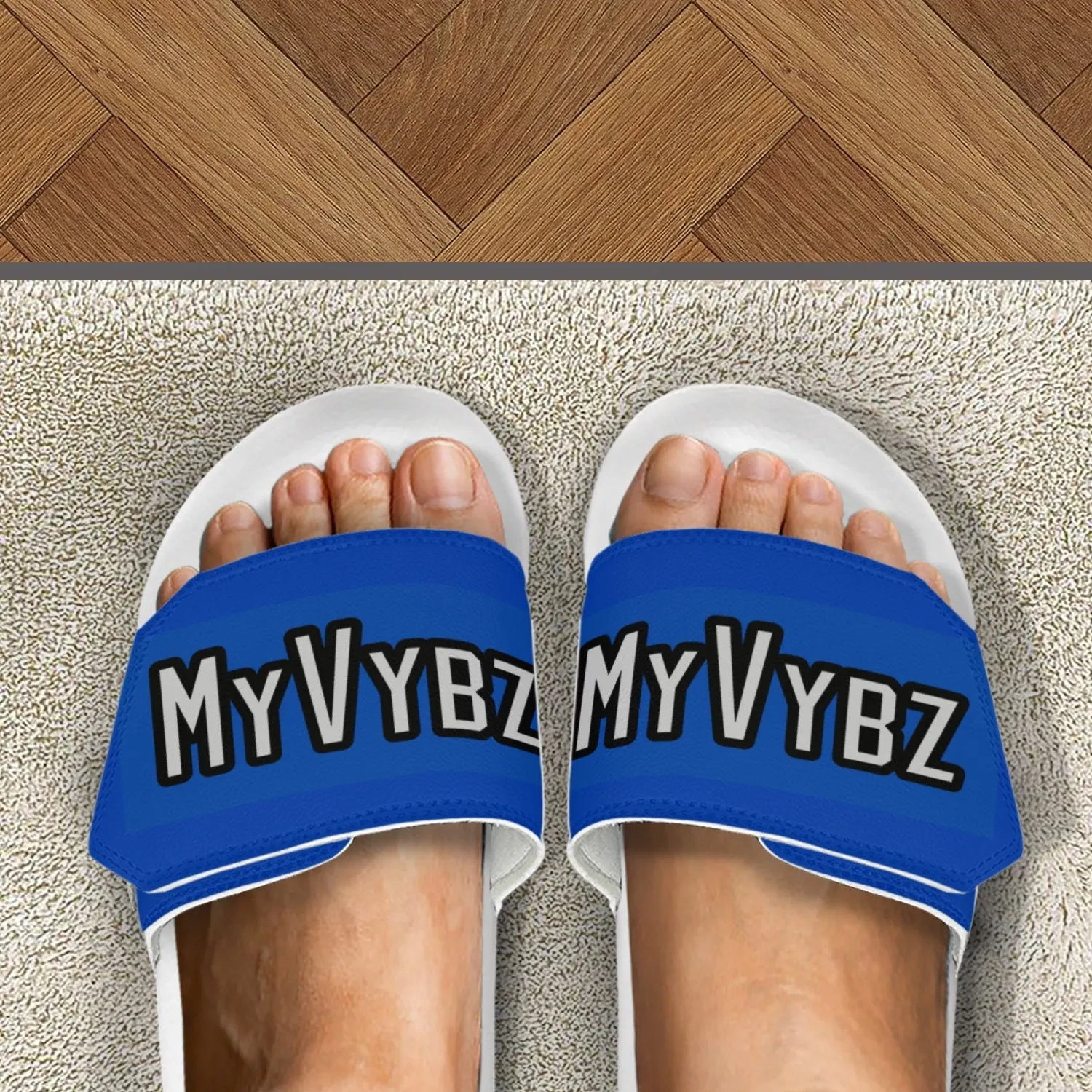 MyVybz Blue Velcro slides