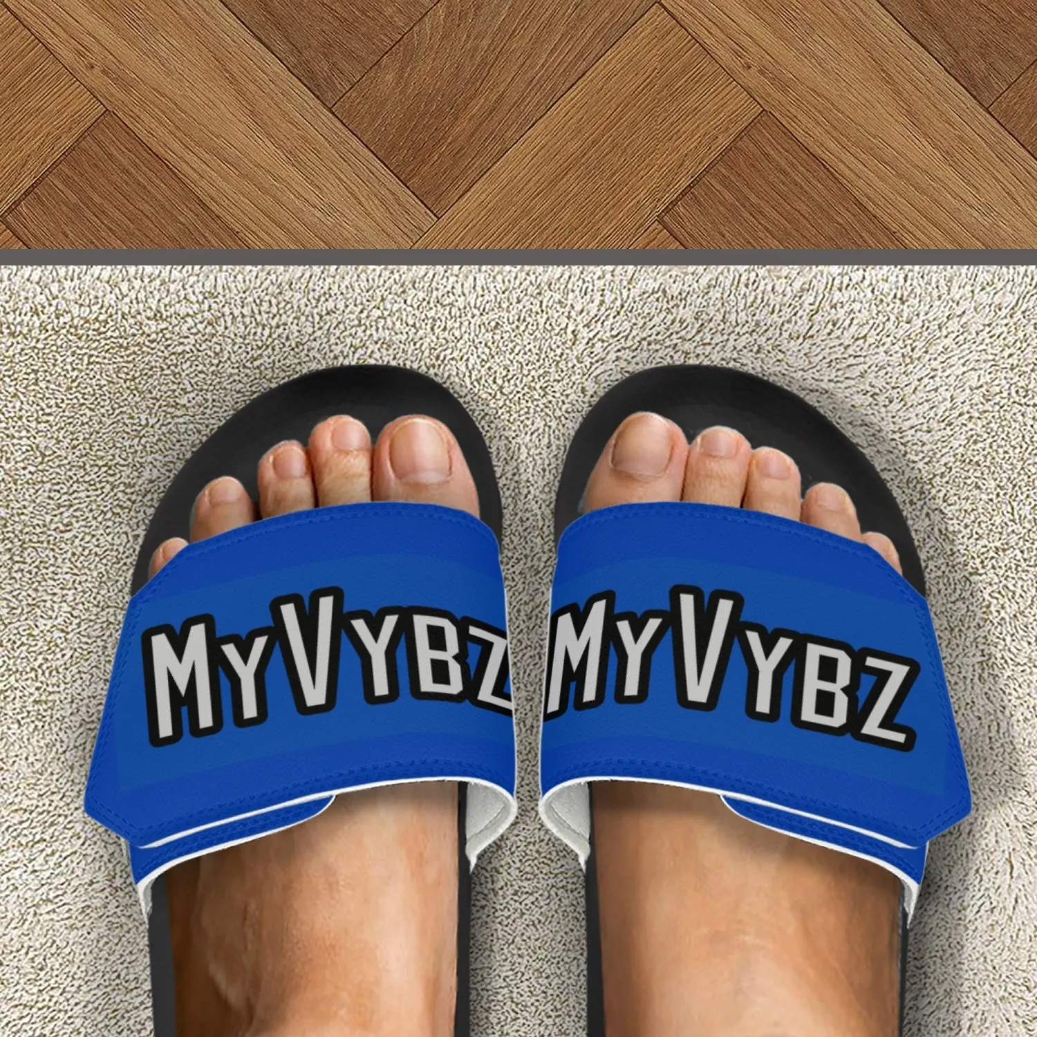 MyVybz Blue Velcro slides
