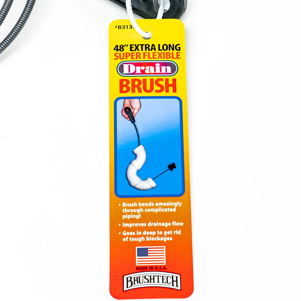 NEW Drain Brush Snake 48" Super Flexible Brushtech B313C