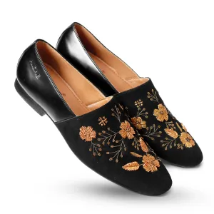 NICHE Black Royal Embroidery Loafer