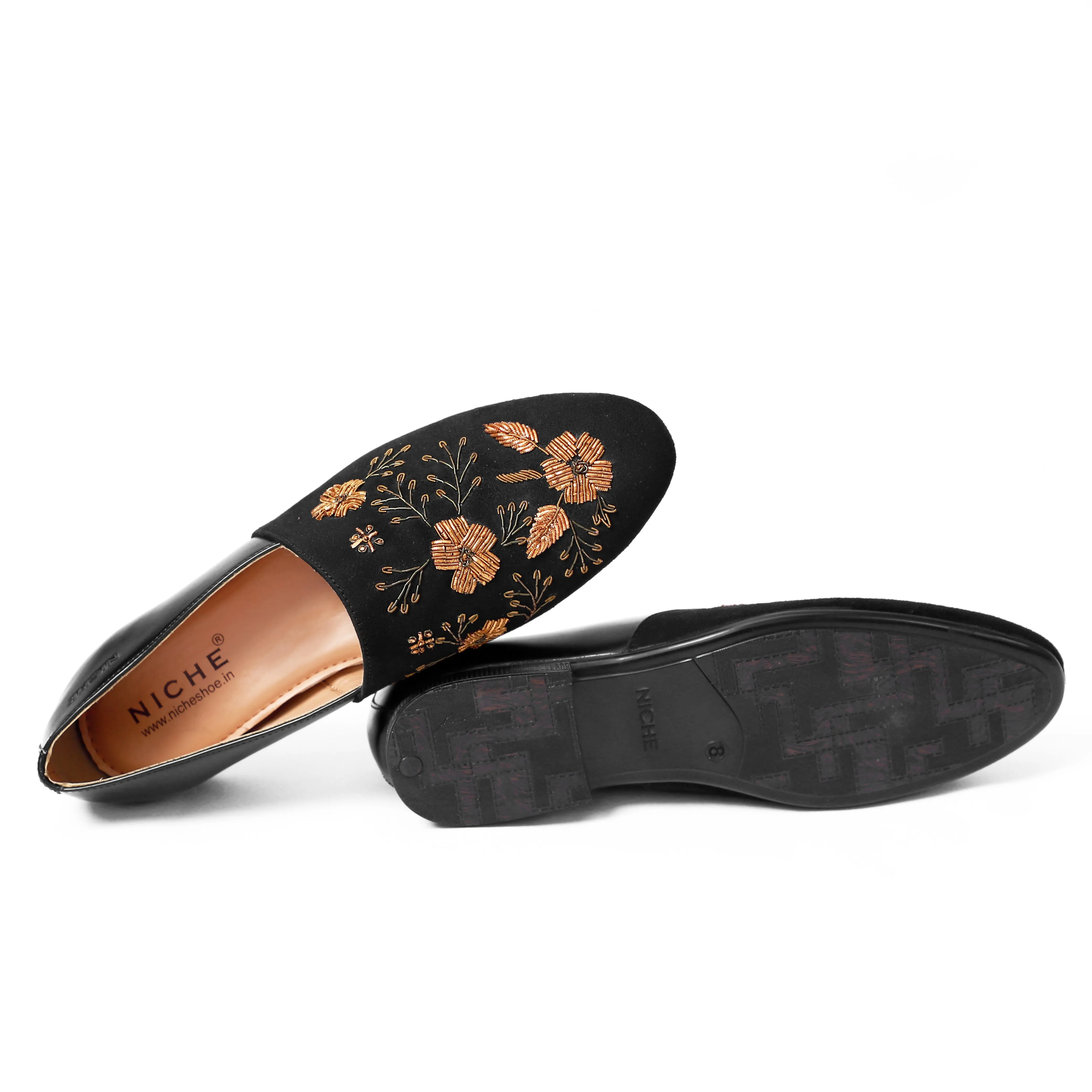 NICHE Black Royal Embroidery Loafer