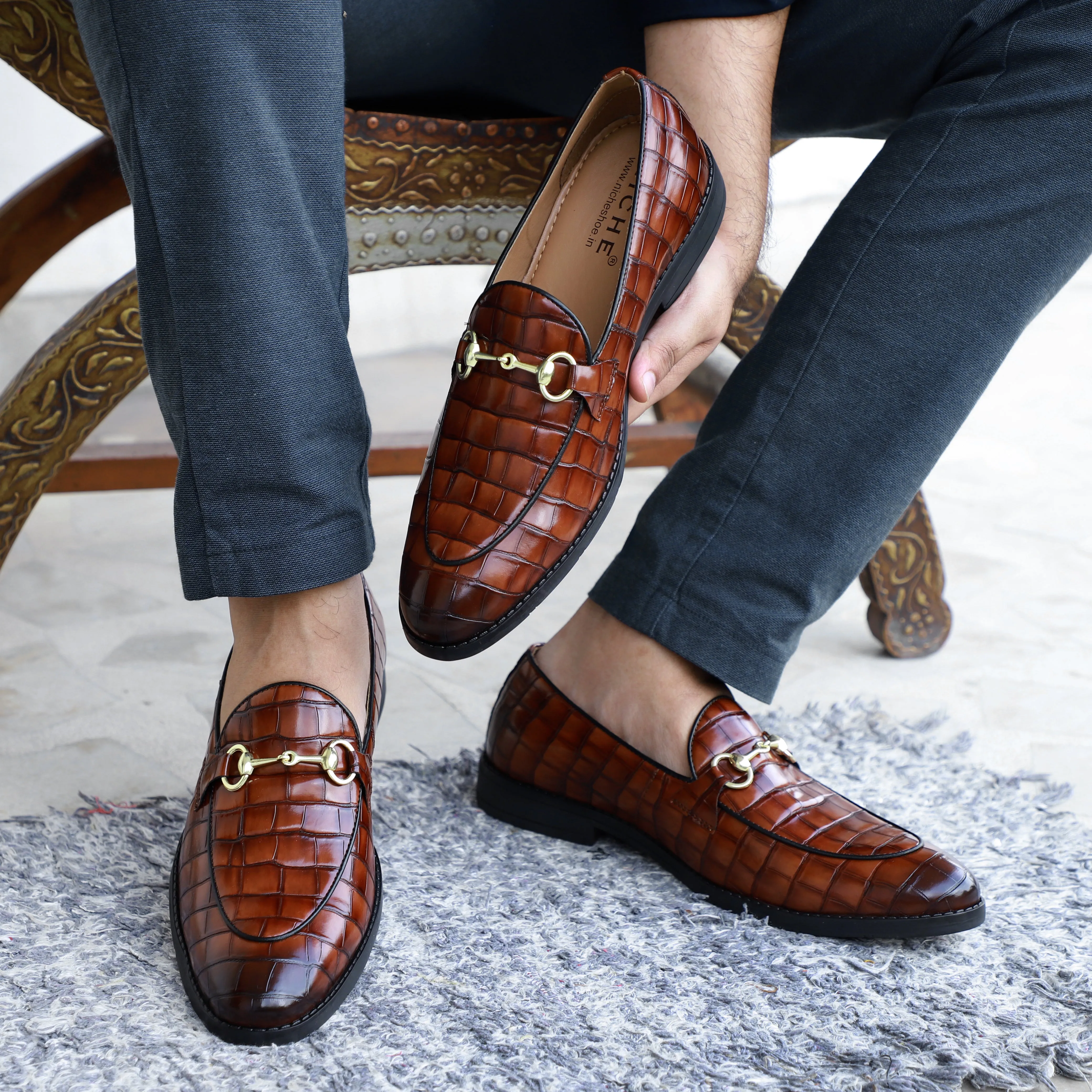 NICHE Cherry Croc Horsebit Loafers