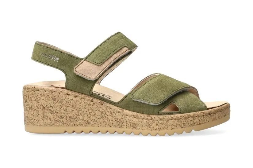'Noor' women's ergonomic wide fit (H) sandal - Green