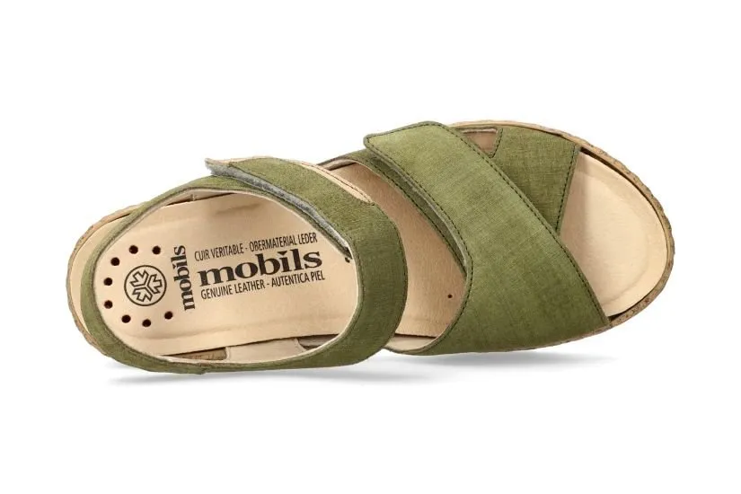 'Noor' women's ergonomic wide fit (H) sandal - Green
