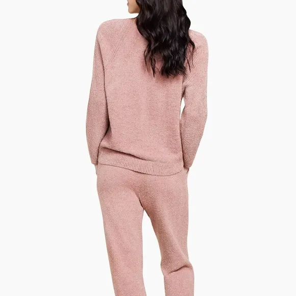 NWT barefoot dreams cozy CozyChic Lite rib blocked pullover crewneck sweater