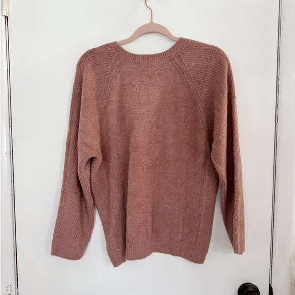 NWT barefoot dreams cozy CozyChic Lite rib blocked pullover crewneck sweater