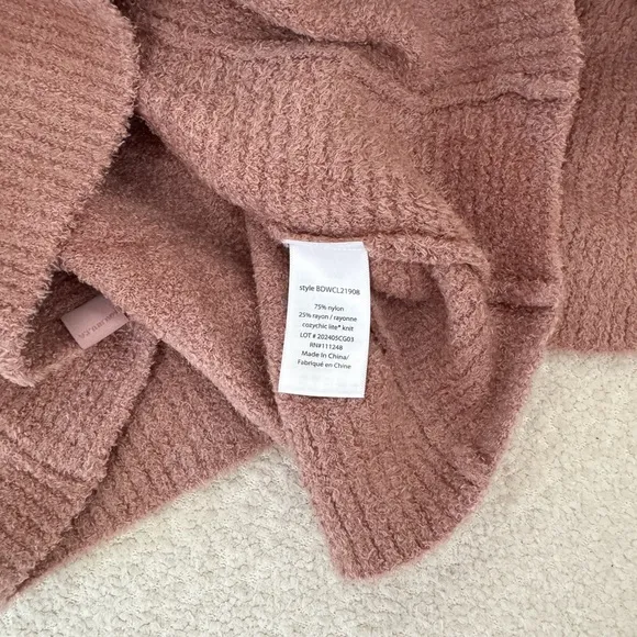 NWT barefoot dreams cozy CozyChic Lite rib blocked pullover crewneck sweater