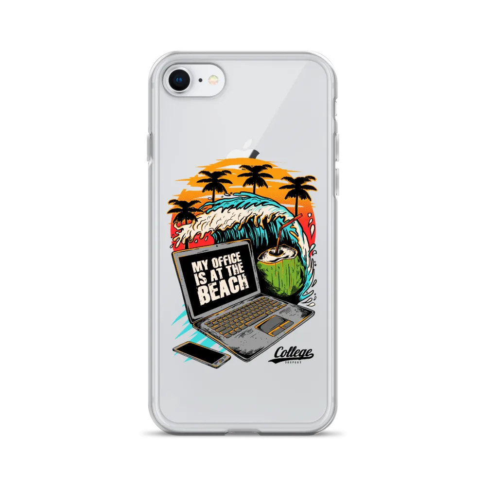 Office At The Beach iPhone Case - Clear