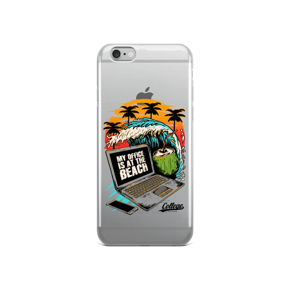 Office At The Beach iPhone Case - Clear