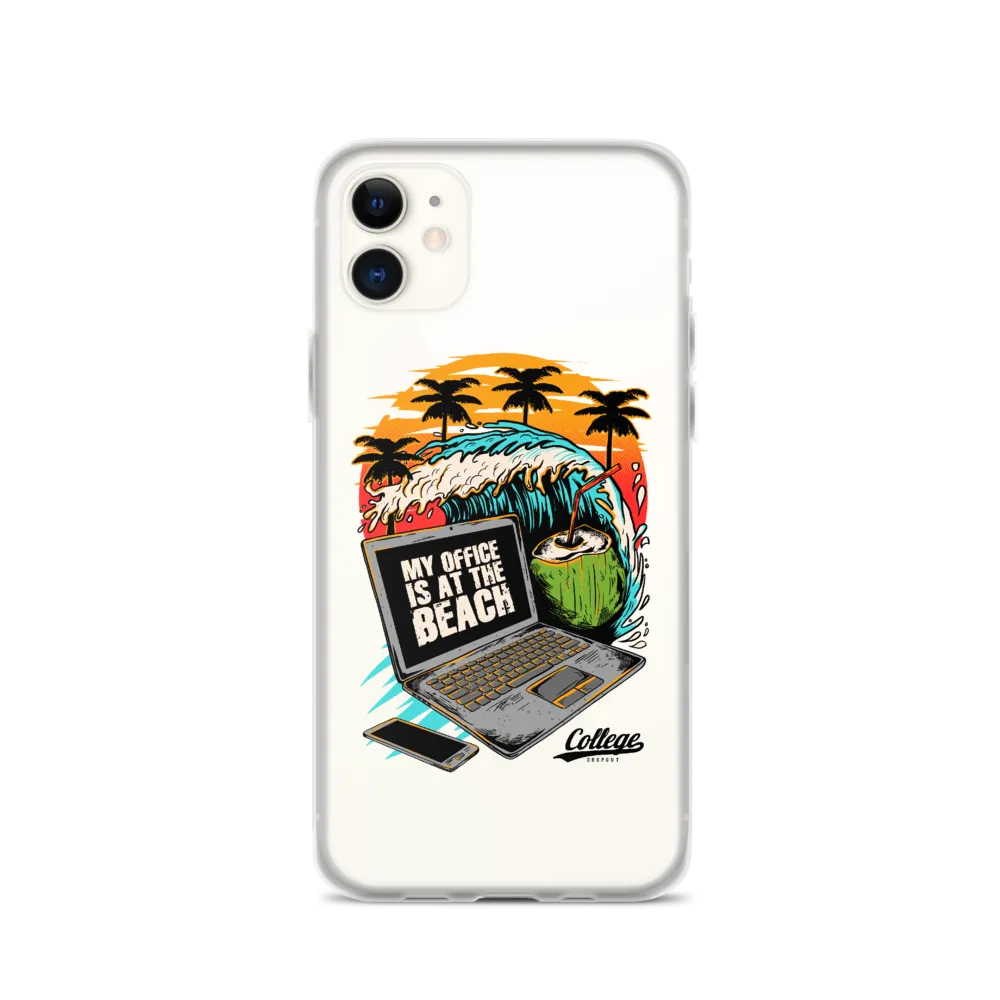 Office At The Beach iPhone Case - Clear