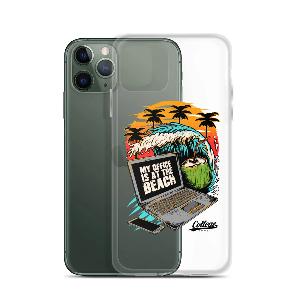 Office At The Beach iPhone Case - Clear