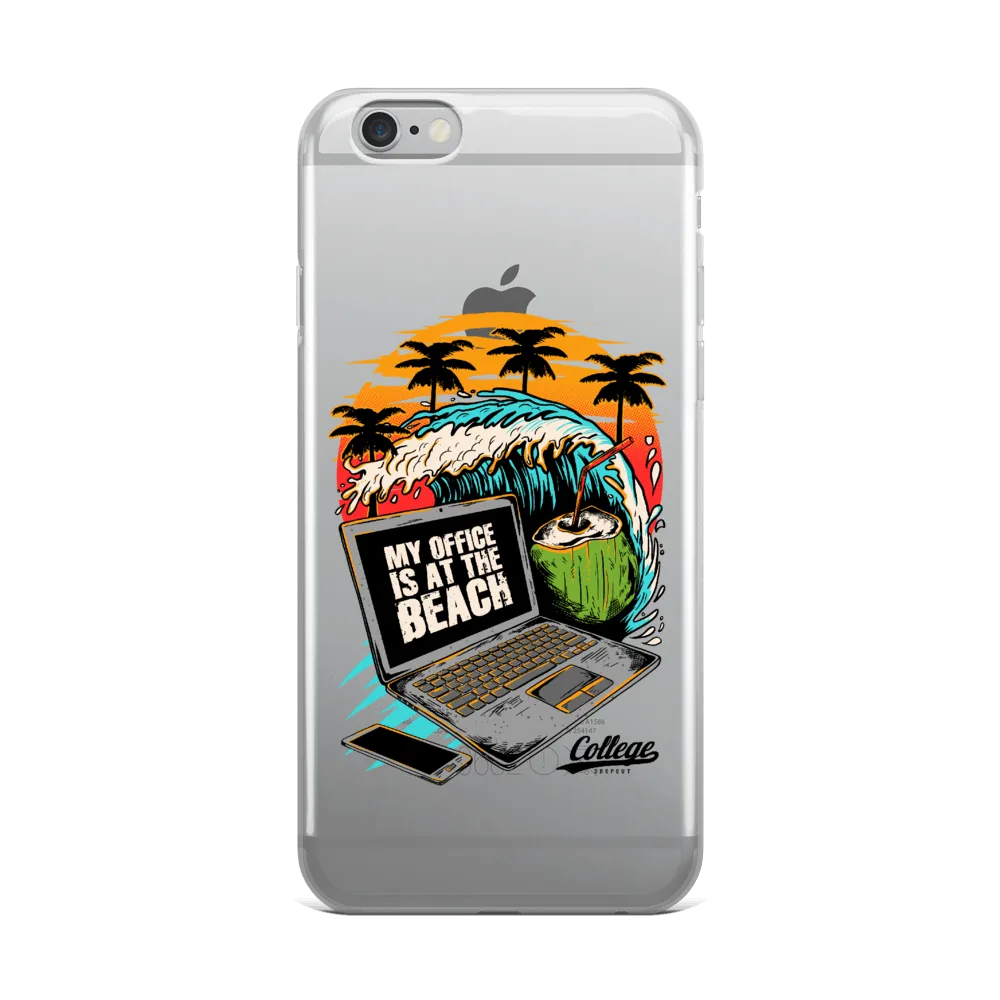 Office At The Beach iPhone Case - Clear