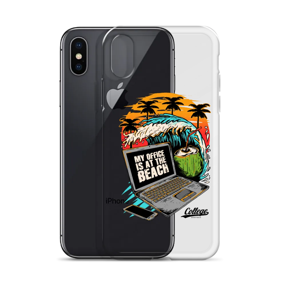 Office At The Beach iPhone Case - Clear