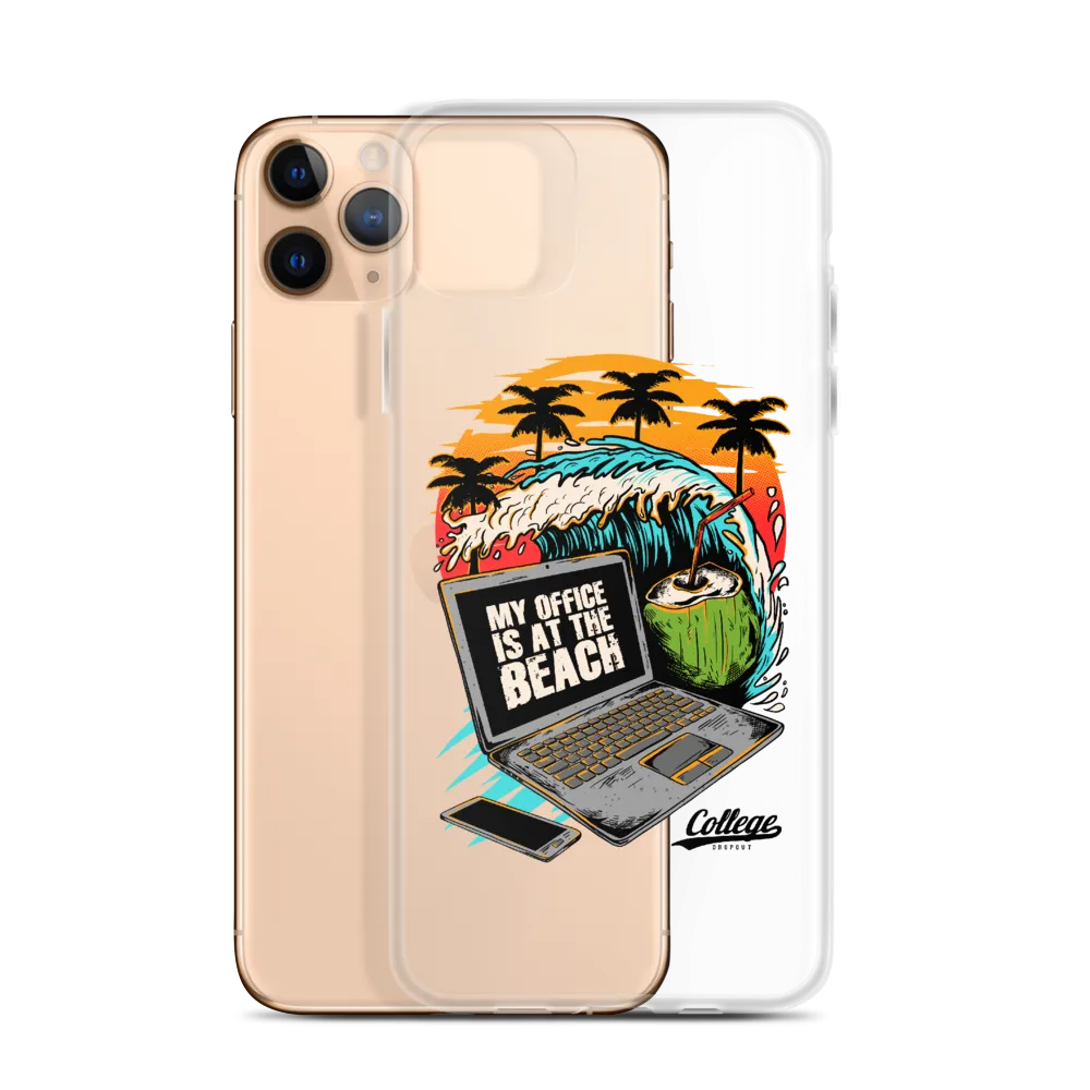 Office At The Beach iPhone Case - Clear