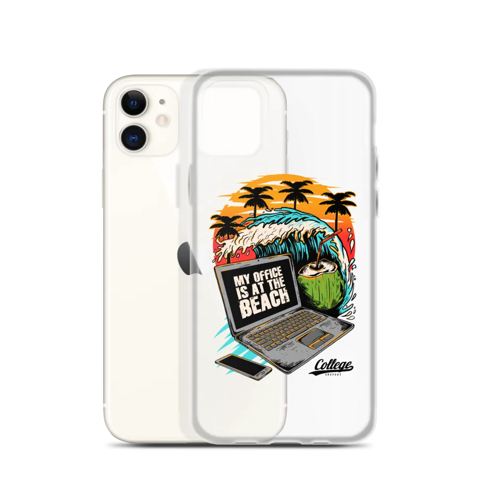 Office At The Beach iPhone Case - Clear