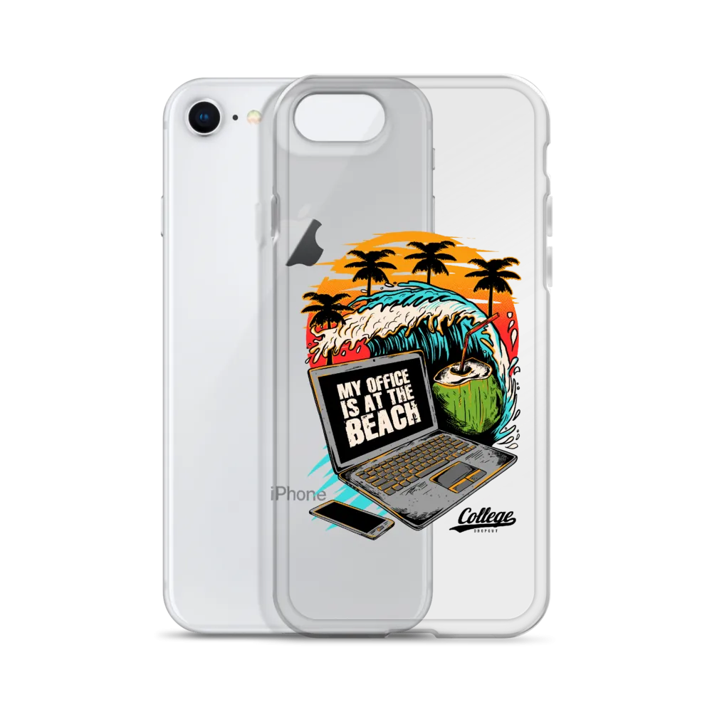 Office At The Beach iPhone Case - Clear