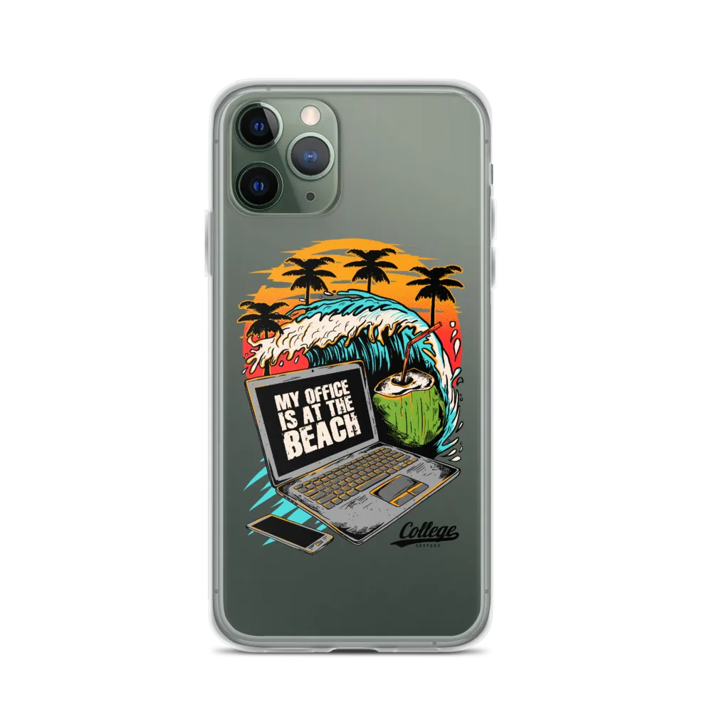 Office At The Beach iPhone Case - Clear