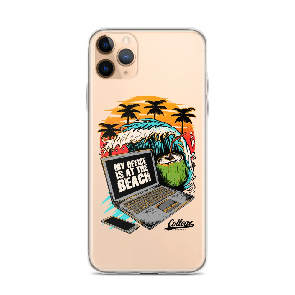 Office At The Beach iPhone Case - Clear