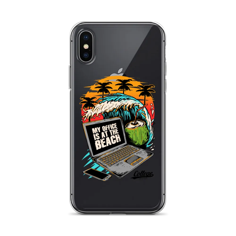 Office At The Beach iPhone Case - Clear